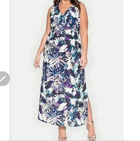 New without tags eloquii size 20 tropical dress with open back - Picture 1 of 5